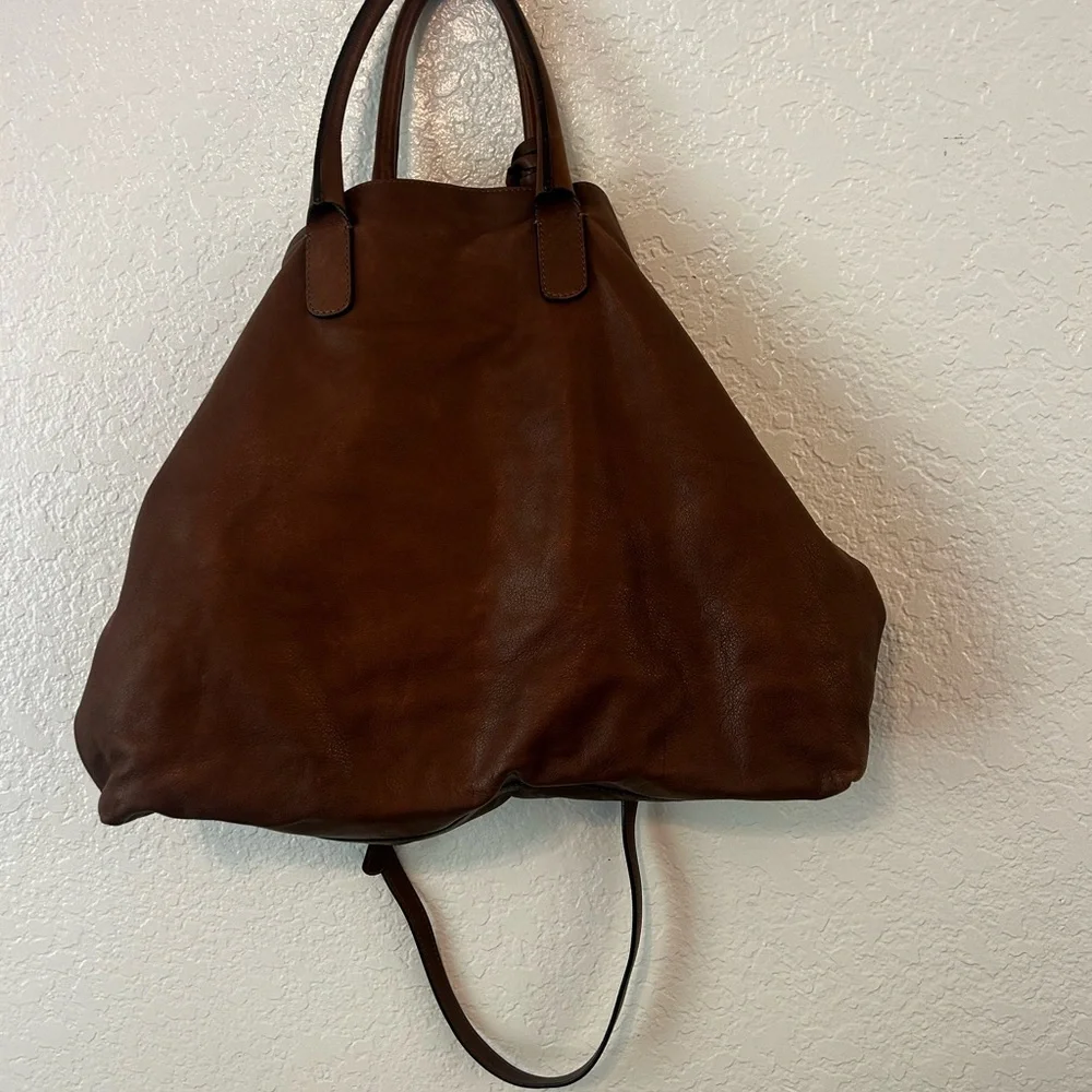Gorgeous Coccinelle Brown Pebbled Leather Shoulder Bag | Quiet European Luxury